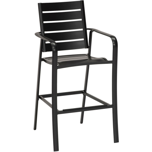 Commercial Aluminum Slat Back Bar Height Chair S/1
